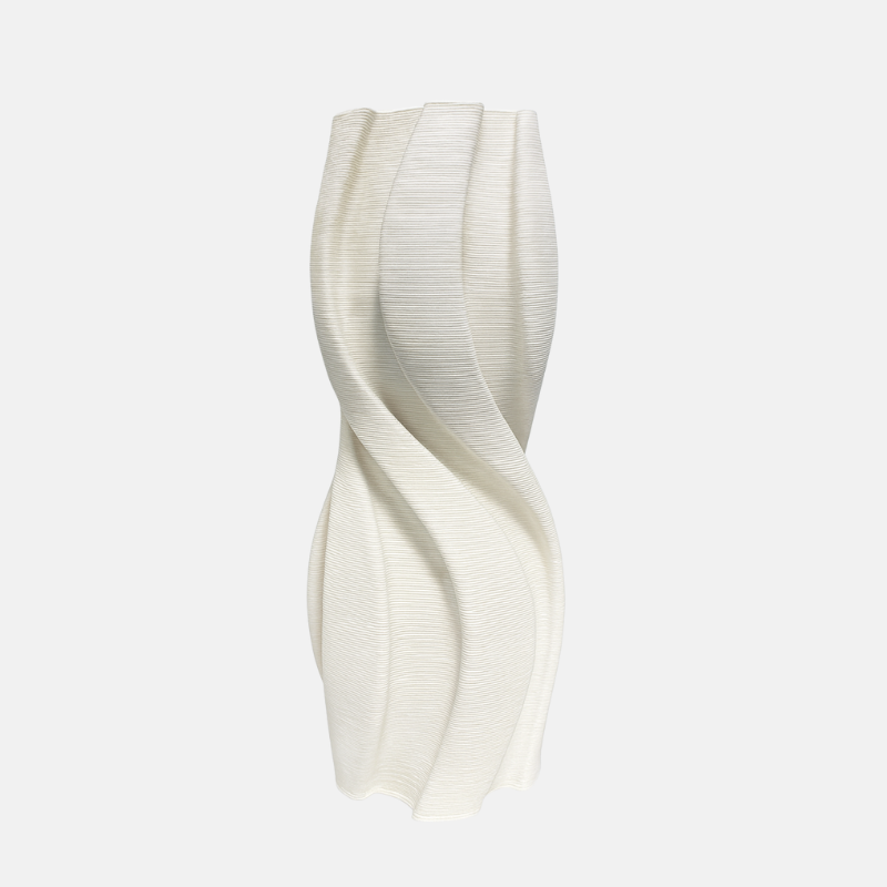 vase décoratif moderne, vase torsadé blanc, vase design 15×32, vase décoration intérieure, vase résine blanc.