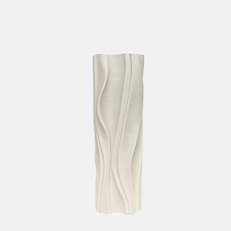 JA02250-vase-decoratif-13x12x30.5cm-3D1027802W6 vase décoratif moderne torsadé blanc, vase long décoratif, vase 30 cm, vase design blanc, vase déco contemporain, décoration intérieure moderne, vase résine blanc.