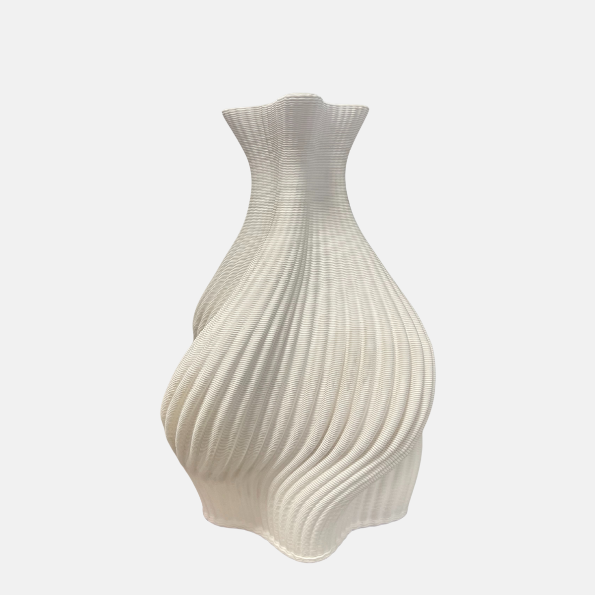 vase déco, vase blanc, vase ondulé, vase moderne, vase résine, vase design, décoration maison, vase centre de table, vase pour fleurs séchées