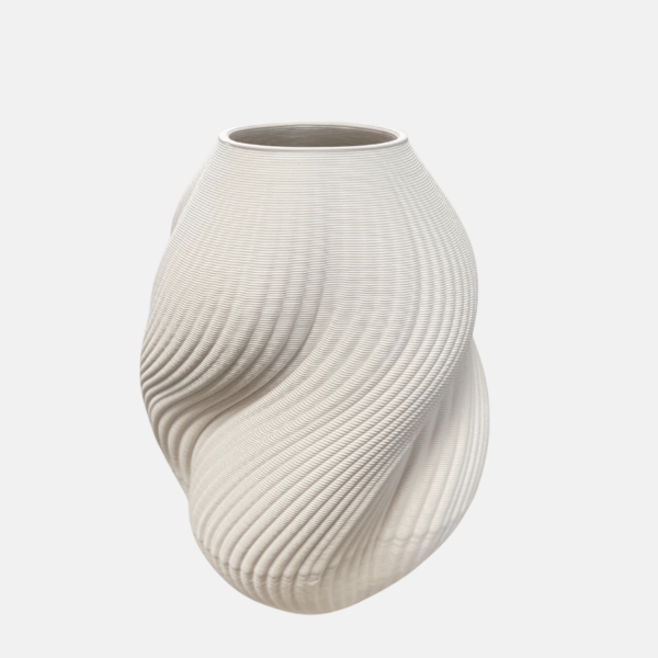 vase décoratif blanc, vase moderne, vase design ondulé, grand vase déco, vase centre de table, vase résine blanc.