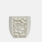 vase décoratif blanc, vase fleurs en relief,