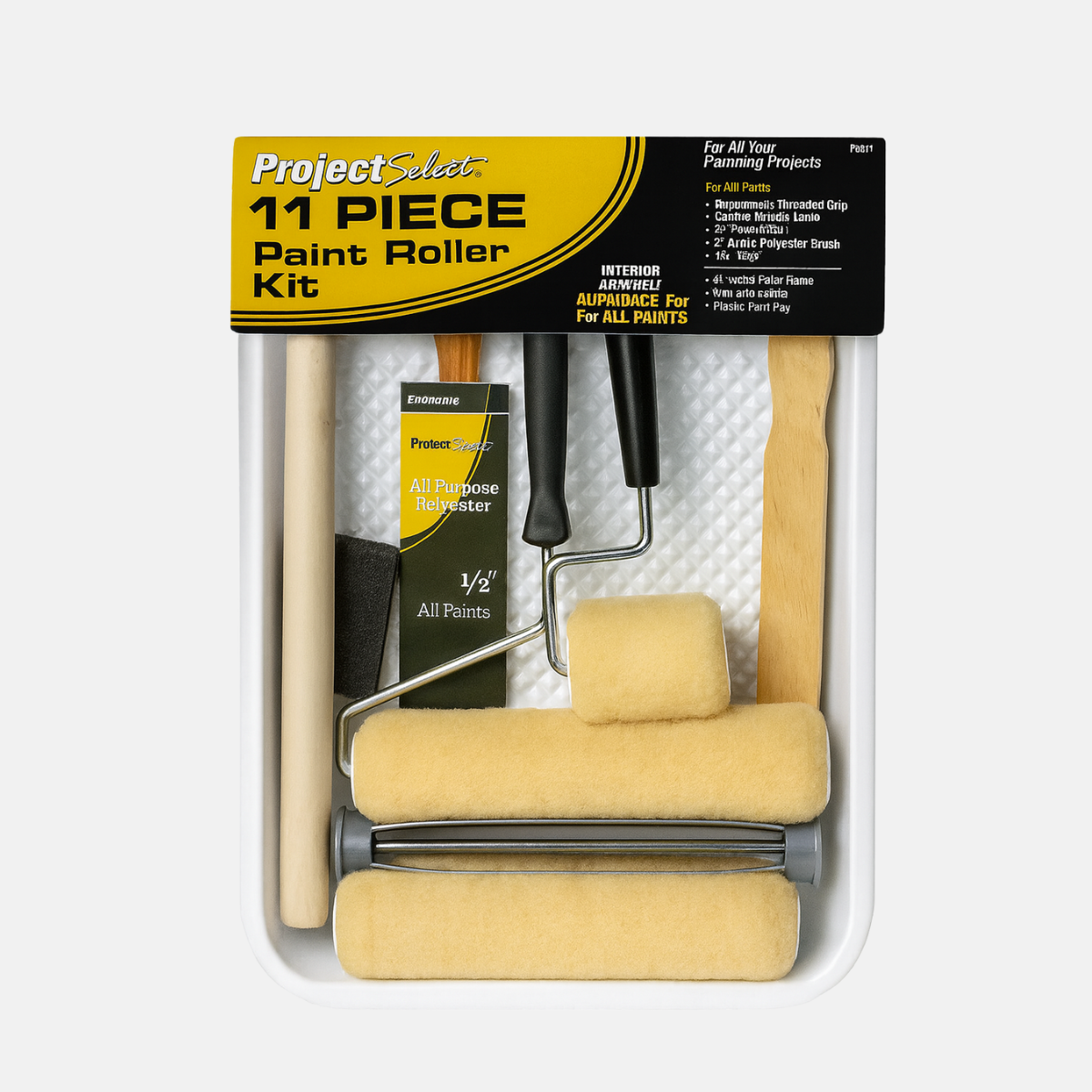 kit peinture 11 pièces, ensemble rouleaux peinture, matériel de peinture intérieur.