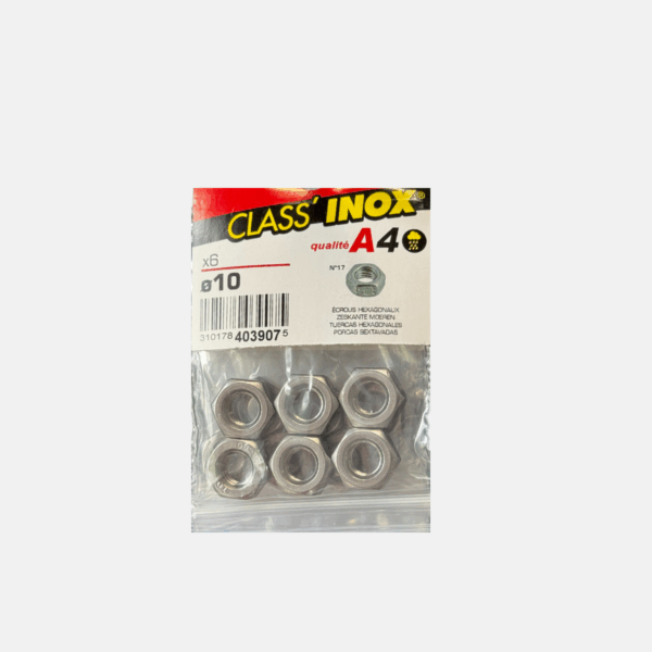 ECROUS HEXAG INOX A4 10MM – Image 1