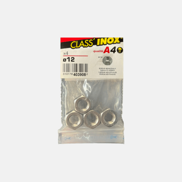 ECROUS HEXAG INOX A4 12MM – Image 1
