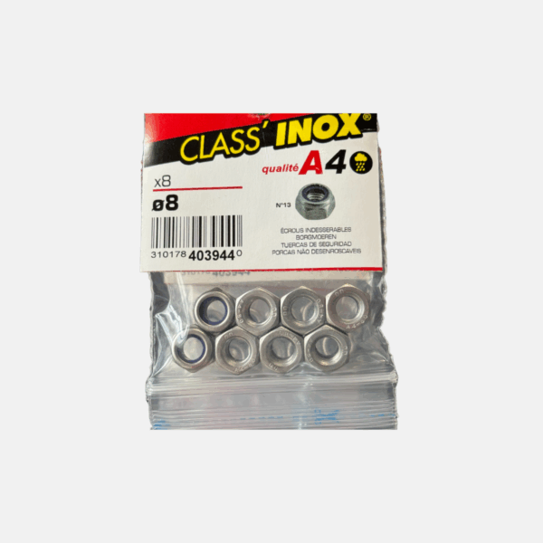 ECROUS INDES INOX A4 8mm – Image 1