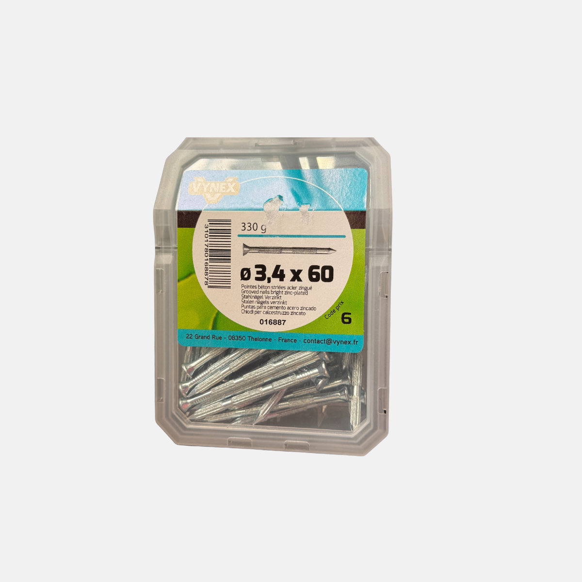 QU03647 POINTE STRIEE BETON 3.4X60 VYB