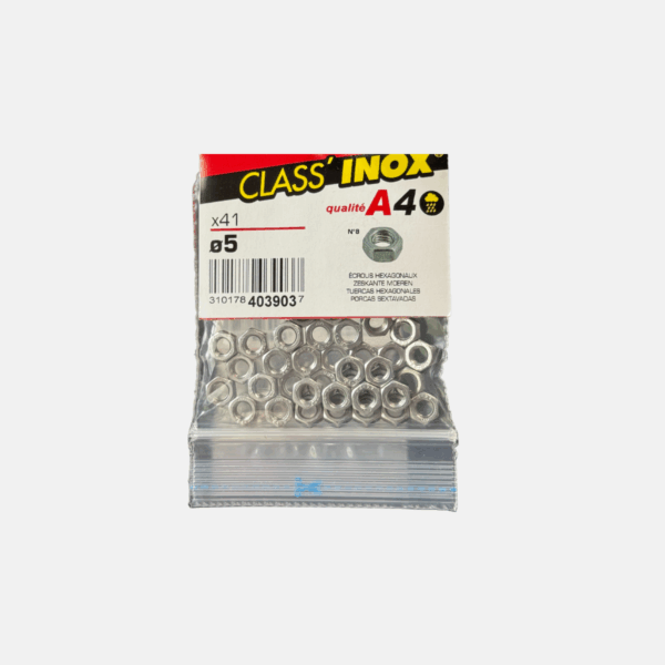 ECROUS HEXAG INOX A4 5MM – Image 1