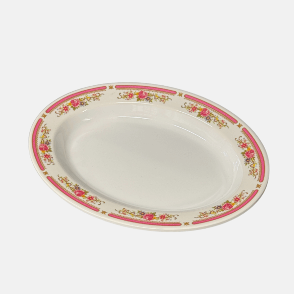 ASSIETTE OVALE ROSES MELAMINE 25.1cm (12 – Image 1