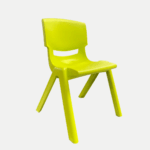 Chaise pour enfant sans accoudoir en plastique - Taille large et de couleur vert.