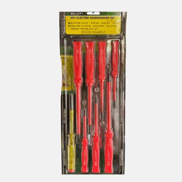 TOURNEVIS ISOLE ELECTRICIEN 8 PCS – Image 1