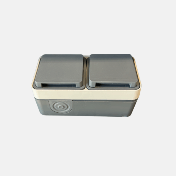 INTERRUPTEUR DOUBLE VV ENCASTRE GRIS * – Image 1