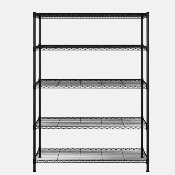 Etagère noir 5 étages en acier inoxydable de 120x60x180cm.