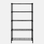 Etagère noir de 5 étages en acier inoxydable 120x45x180cm.