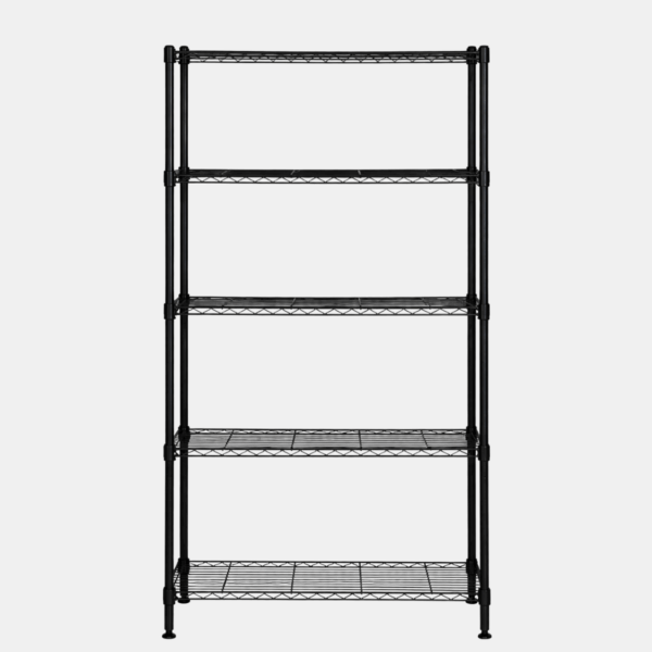 Etagère noir de 5 étages en acier inoxydable 120x45x180cm.