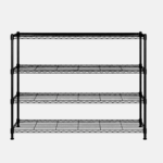 Etagère noir de 4 étages en acier inoxydable de 120x45x120 cm.