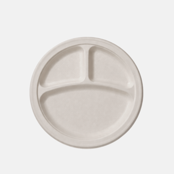 ASSIETTE RONDE 225MM 3 COMPARTIMENTS BIO – Image 1