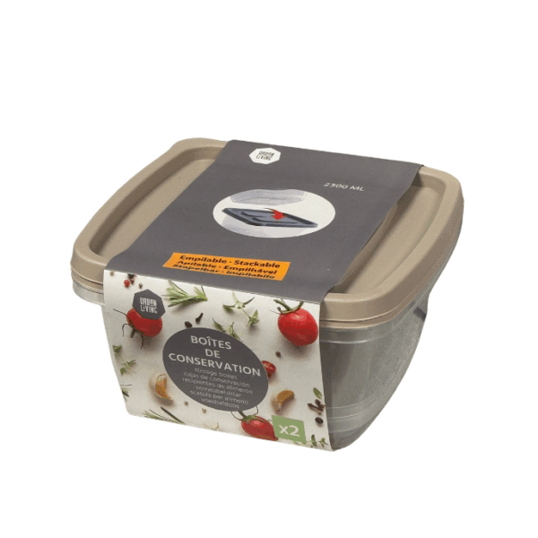 BOITE DE CONSERVATION CARRE X2PC (36) – Image 1