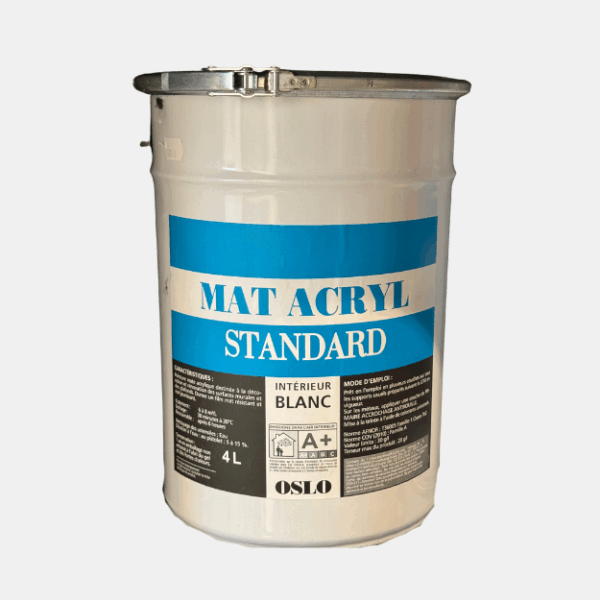 PEINT OSLO MAT ACRYL INT 4L BLANC – Image 1