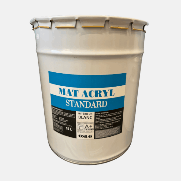 PEINT OSLO MAT ACRYL INT 15L BLANC – Image 1