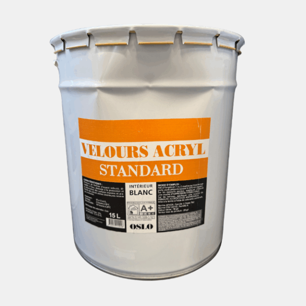 PEINT OSLO VELOURS ACRYL INT 15L BLANC – Image 1