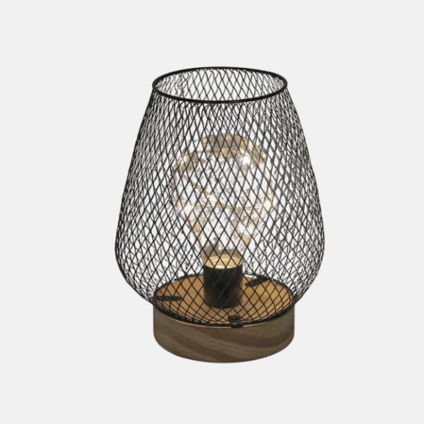 LAMPE LED SOCLE BOIS STRUC METAL (20) – Image 1