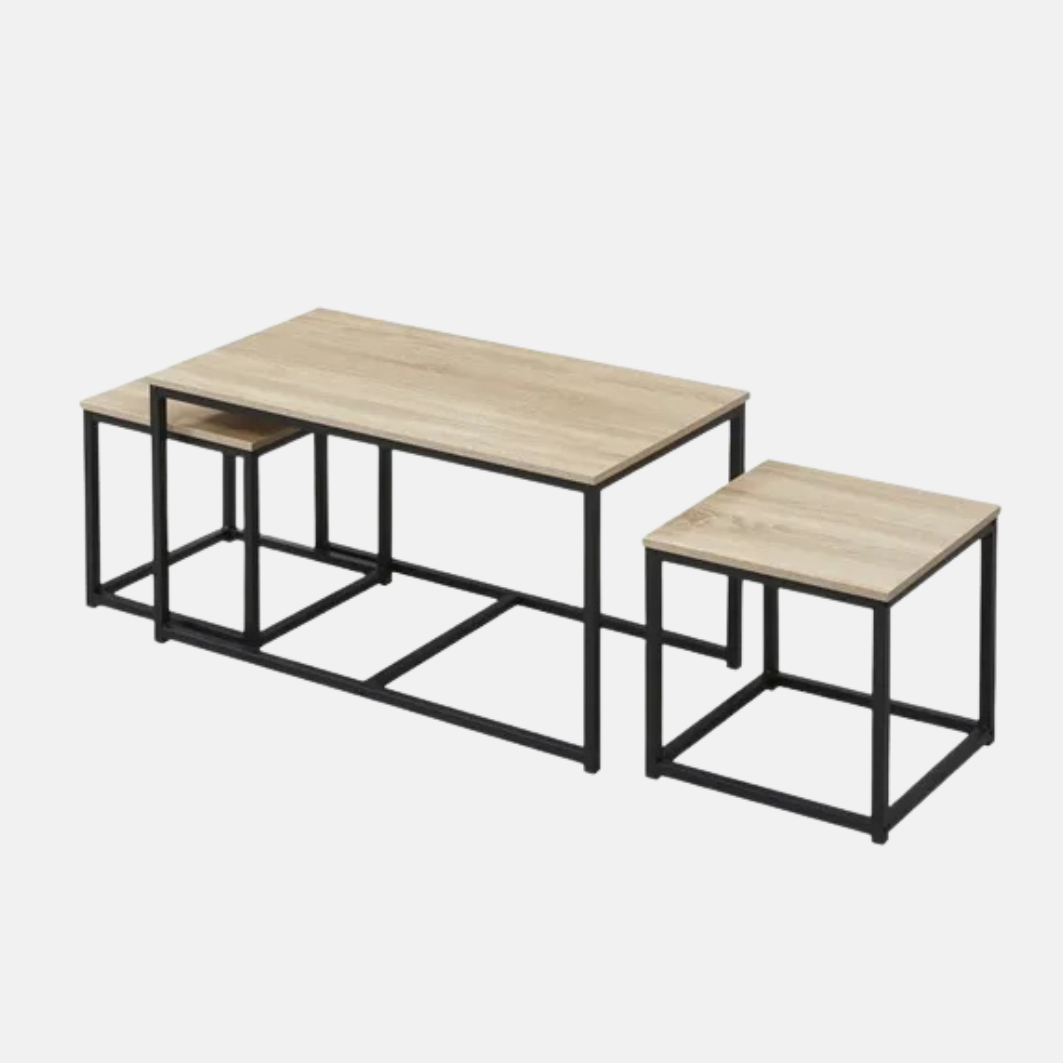 DO01769 TABLE BASSE BOIS METAL X3 PCS (1) 19 500 XPF