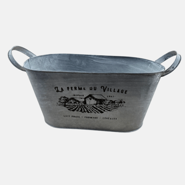 JARDINIERE METAL AVEC ANSE 42XH19CM(24) – Image 1
