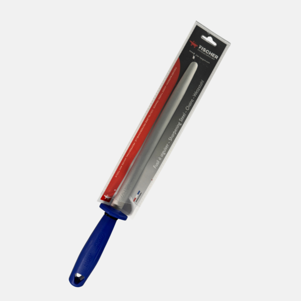 FUSIL OVALE 30CM MANCHE BLEU INOX – Image 1
