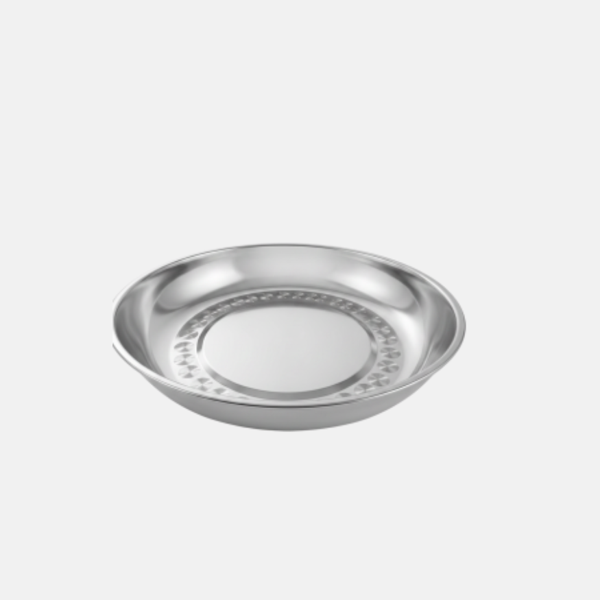 CU02423 ASSIETTE INOX RONDE CREUSE 22CM