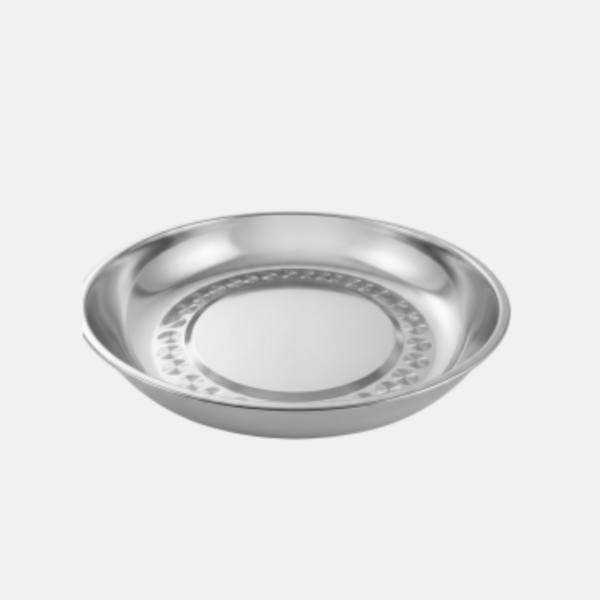 ASSIETTE INOX RONDE CREUSE 28CM – Image 1