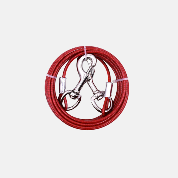 CABLE D'ATTACHE POUR CHIEN 2.50M ROUGE – Image 1
