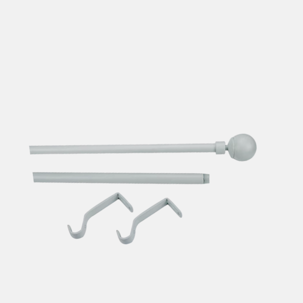BARRE RIDEAU BOULE 120-210CM BLANC – Image 2
