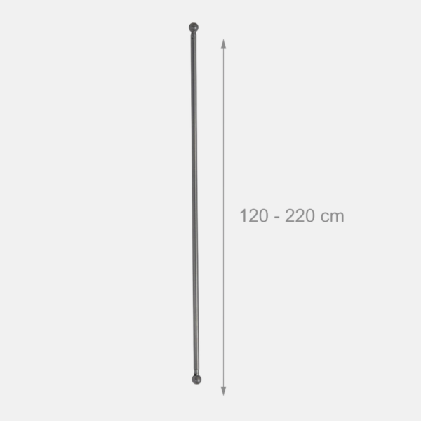 BARRE RIDEAU BOULE 120-210CM NICKEL – Image 1