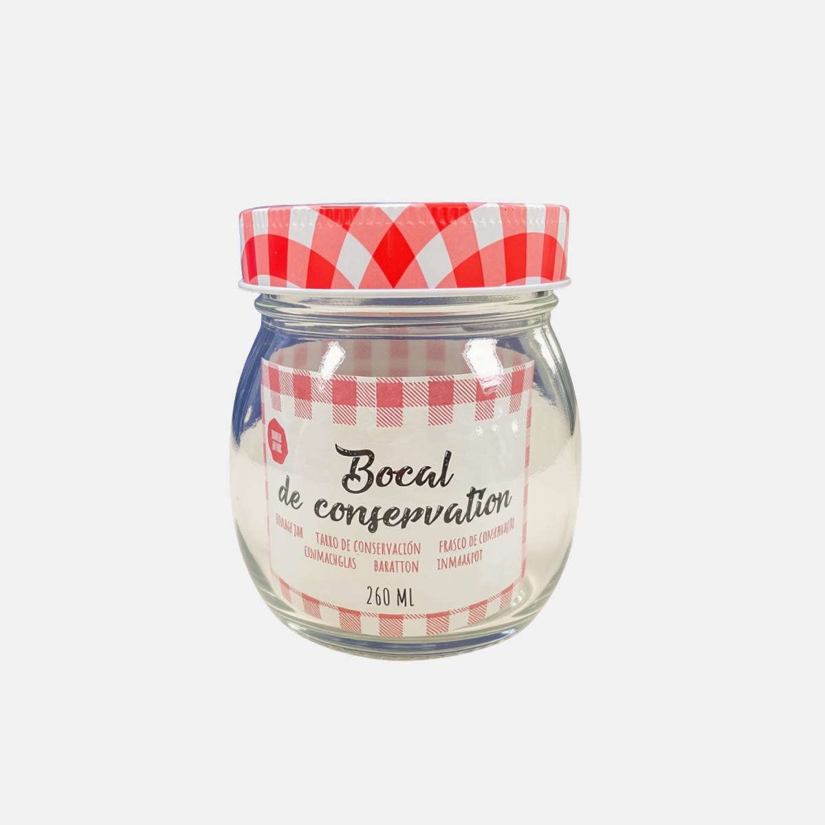 Bocal à confiture de 260 ml en verre.