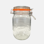 Bocal hermétique à clip de 1L en verre.