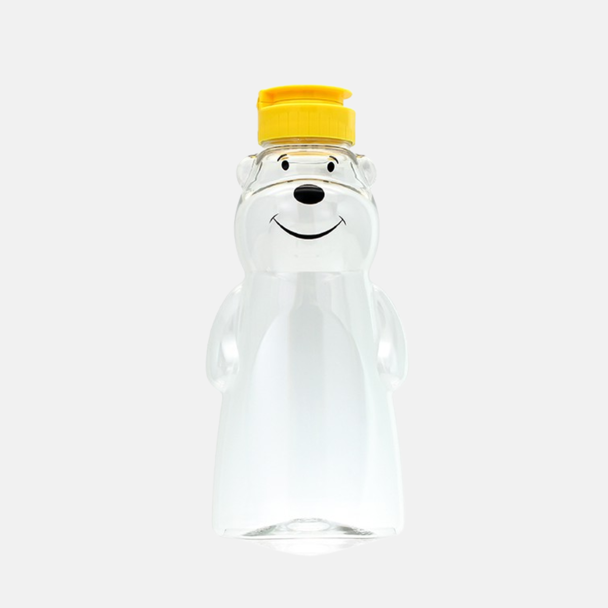 Bouteille à miel de 375 ml en plastique.