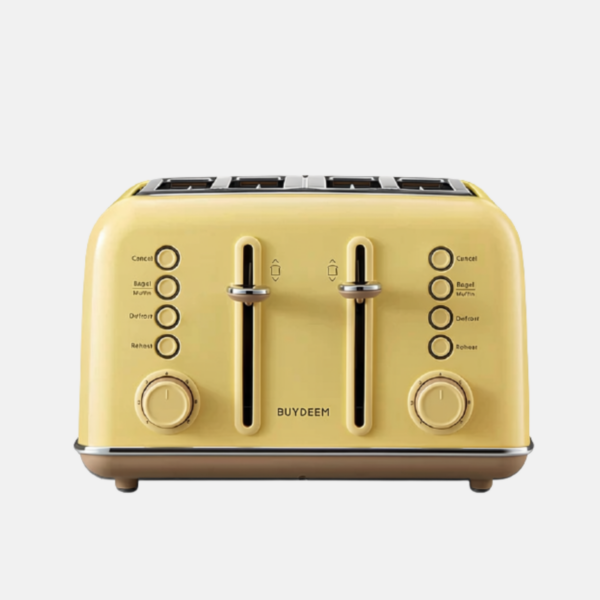 Grille-pain 4 tranches 1800W de couleur jaune modèle DT640.