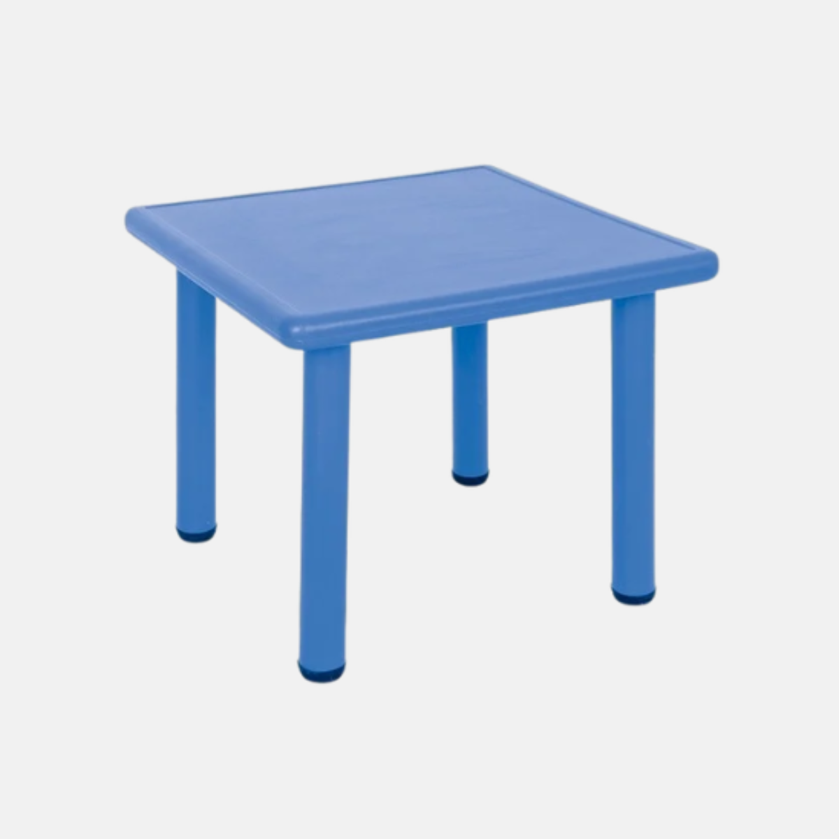 Table carré en plastique bleue pour les enfants.