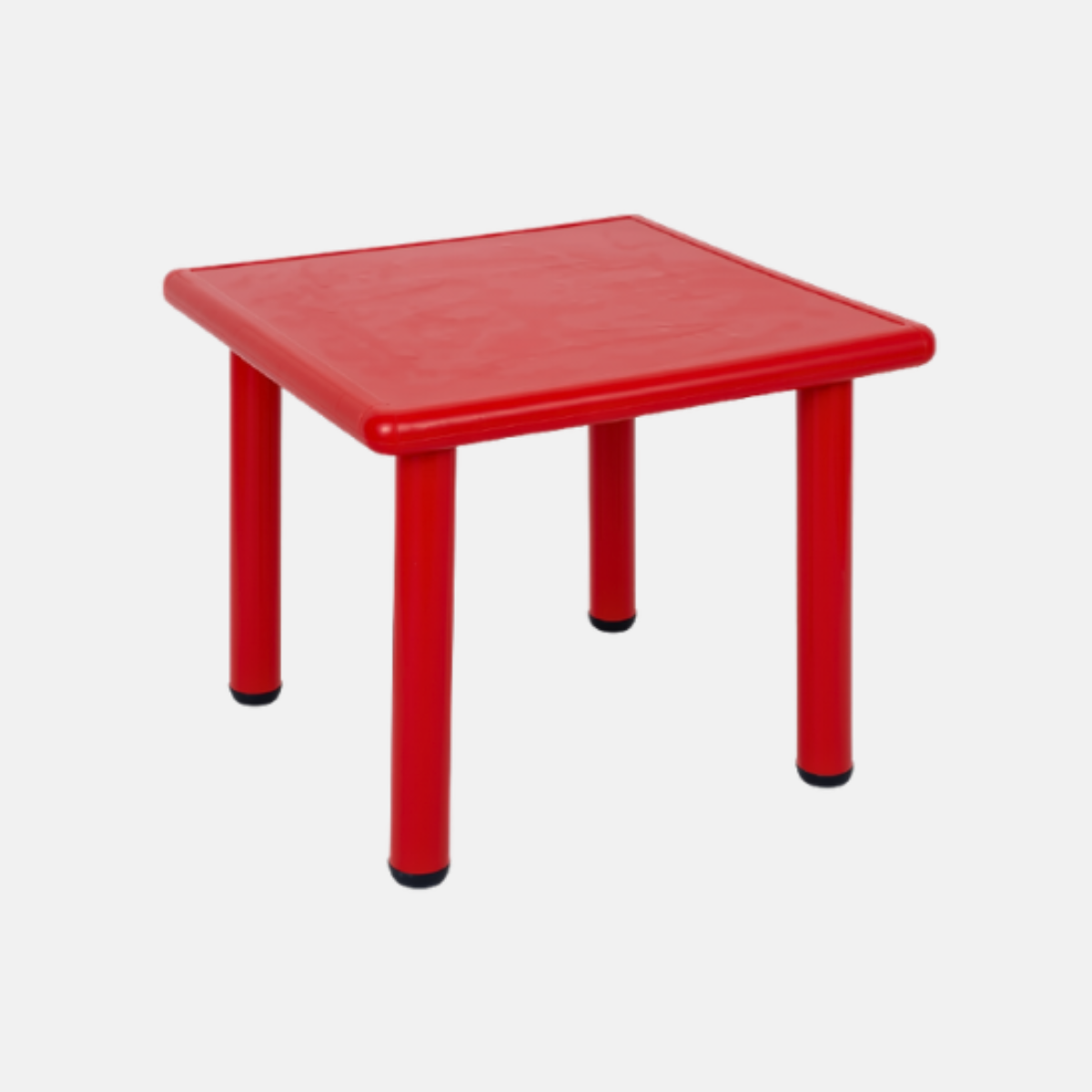 Table carré en plastique rouge pour enfant.