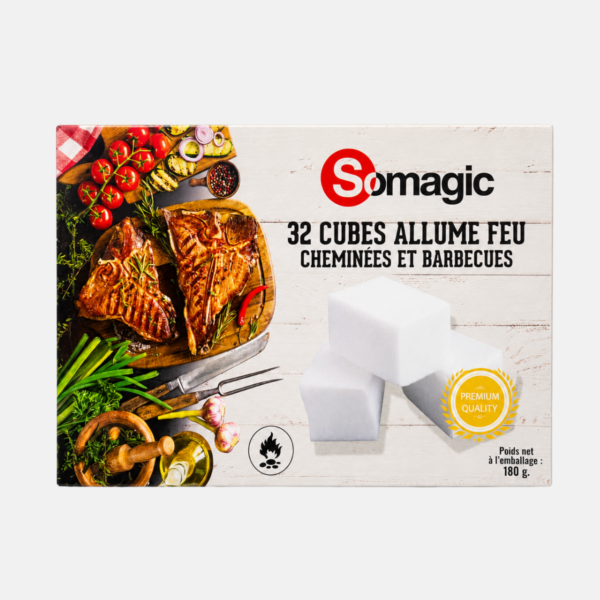 32 cubes allume-feu de la marque SOMAGIC la gamme blanche.
