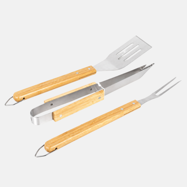 KIT 3 USTENCILES BBQ ACIER 40-44CM – Image 2
