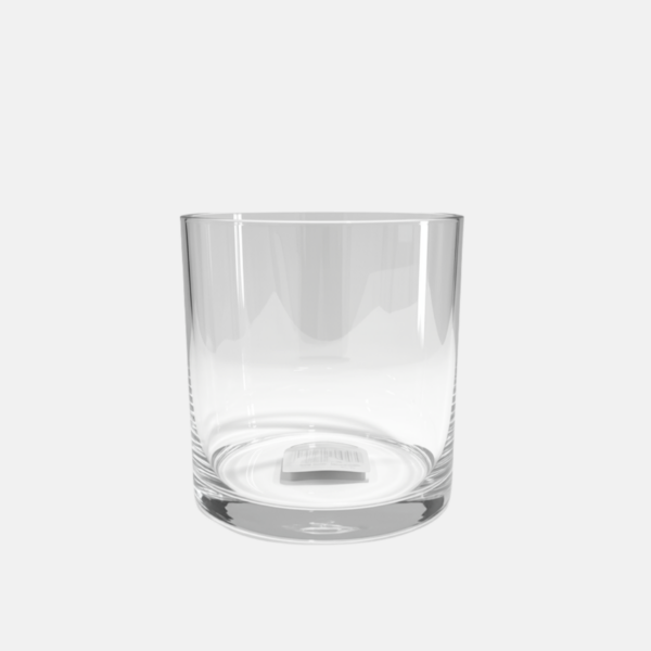 Vase en verre de forme cylindrique 12x12x12cm.