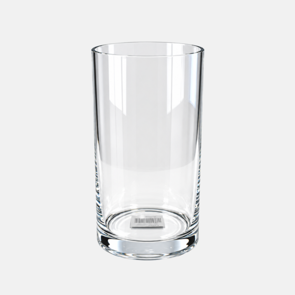 Vase en verre de forme cylindrique 12x12x20cm.