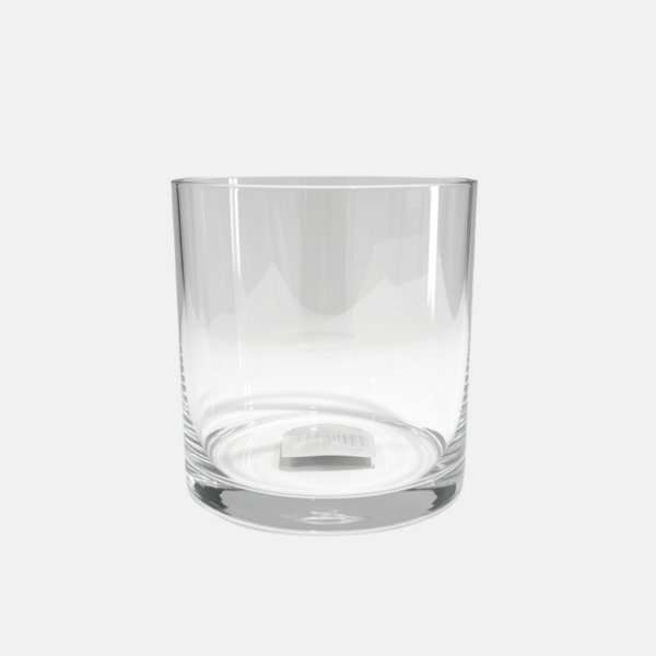 Vase en verre de forme cylindrique 8x18x18cm.