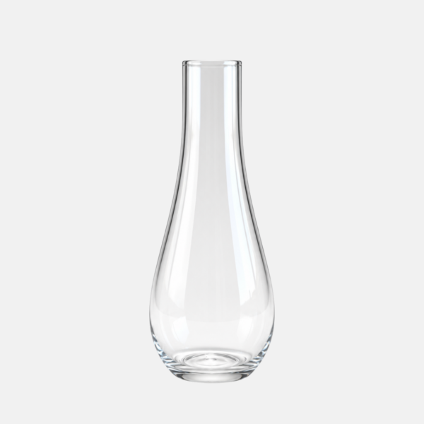 Vase en verre de forme soliflore 4.8x5.5x29.5cm.