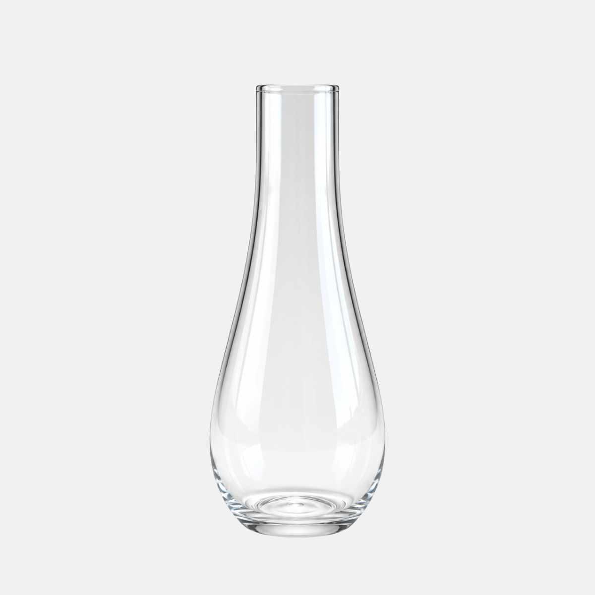 Vase en verre de forme soliflore 4.8x5.5x29.5cm.