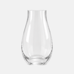 Vase en verre de forme arronide avec 2 côtes plats 8x8x29cm.