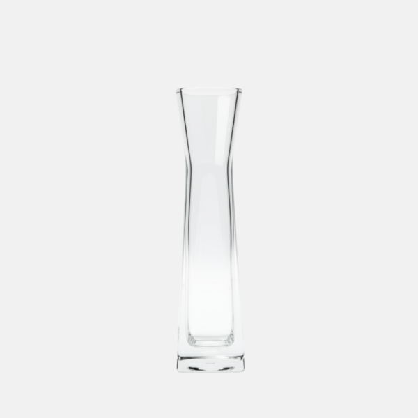 Vase en verre de forme carré élancé droit de 5x6.5x30 cm.
