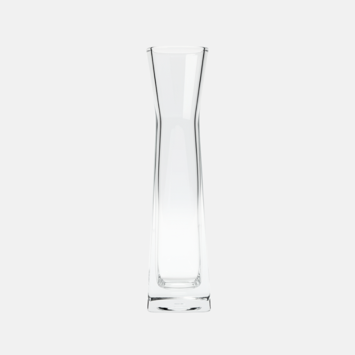 DO01633-vase-en-verre-carre-5.5x6x23cm Vase en verre carré alongé droit de 5 x 6.5 x 30cm.