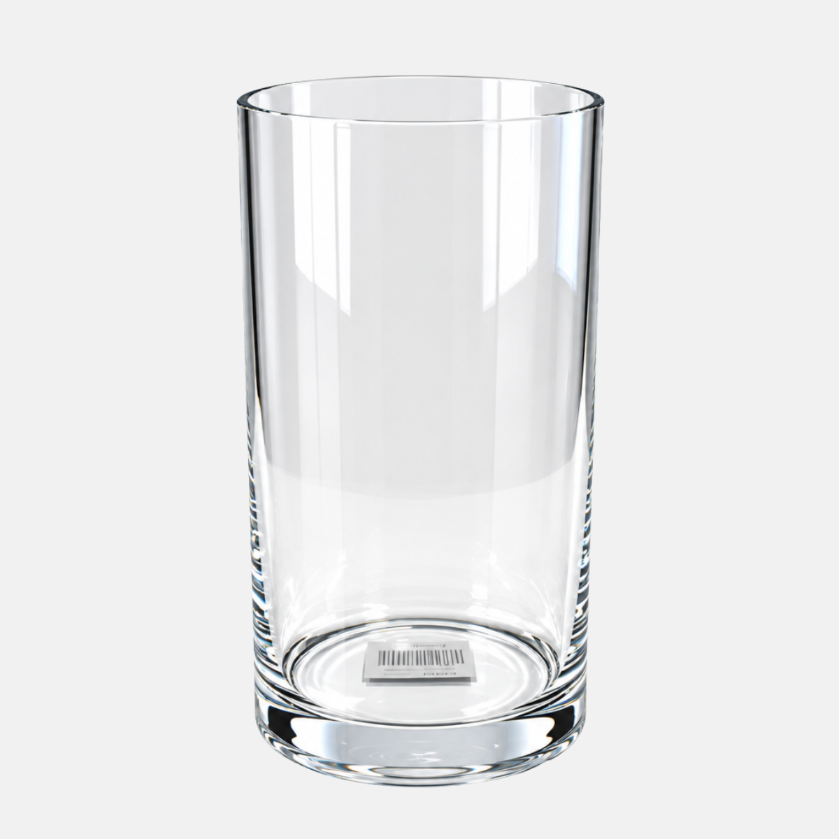 Vase en verre de forme cylindrique 15x15x30cm.
